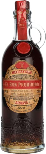 El Ron Prohibido Rum Reserva 12 | Im 12-Jahre-Solera-Verfahren hergestellt | Original-Rezept aus dem 18. Jahrhundert | Reift in Weinfässern | Vielfältig in Drinks einsetzbar |40% Vol. | 700ML von El Ron Prohibido