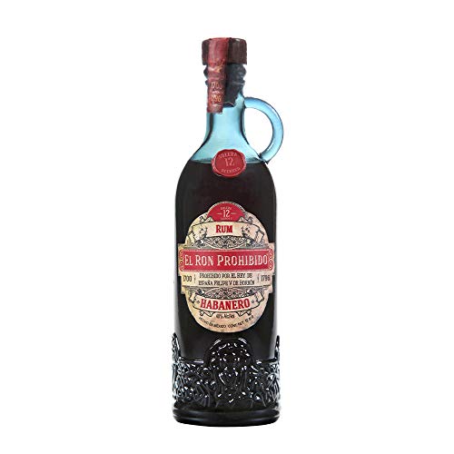 El Ron Prohibido Rum Reserva 12 Mini | Im 12-Jahre-Solera-Verfahren hergestellt | Original-Rezept aus dem 18. Jahrhundert | Reift in Weinfässern | Vielfältig einsetzbar |40% Vol. | 100 ML von El Ron Prohibido