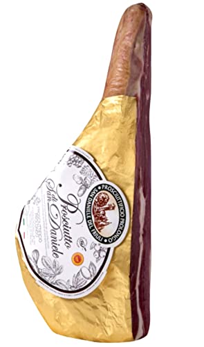 Halbe Keule San Daniele entbeint luftgetrockneter Rohschinken Prosciutto di San Daniele DOP mind. 16 Monate natürlich gereift *Premium Qualität* ohne Knochen - "Gambero Rosso" Preisgekrönt von Prosciuttificio Prolongo