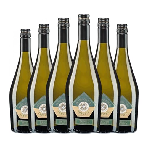 Prosecco Brioso. Frizzante Glera Brut Prosecco 75 cl Weißer Sekt (Karton mit 6 Flaschen von 75 cl) von Prosecco Brioso