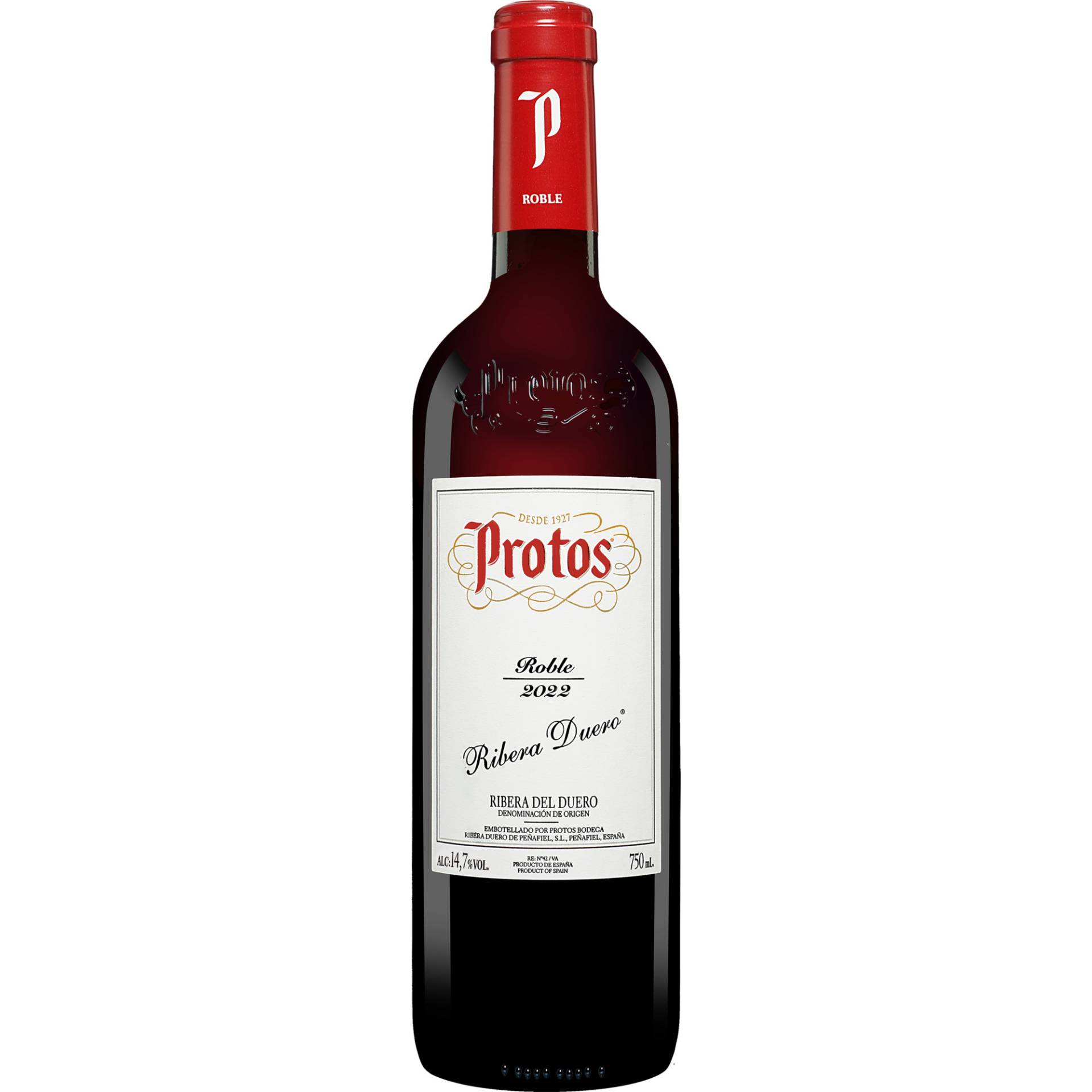 Protos Roble 2022  0.75L 14.7% Vol. Rotwein Trocken aus Spanien von Protos