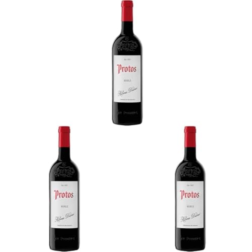 Protos Roble Ribera del Duero, Tempranillo Spanischer Rotwein, 75cl (Packung mit 3) von Protos