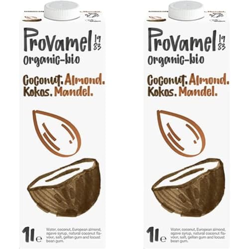 Provamel Organic-Bio Kokos-Mandeldrink, Pflanzlicher Drink, Vegan, UHT, 1 l (Packung mit 2) von Provamel