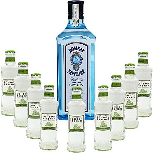 Gintonic - Bombay Sapphire Gin 40 ° + 9London Essence "Bitter Orange & Holunder" - (70cl 20cl * + 9) von Wine And More