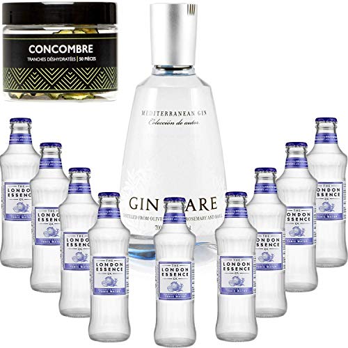 Gintonic - Gin Mare 42,7 ° + 9London Essence "Grapefruit und Rosmarin" - (70cl 20cl + 9 *) + Pot 50 Gurkenscheiben dehydratisiert. von Wine And More