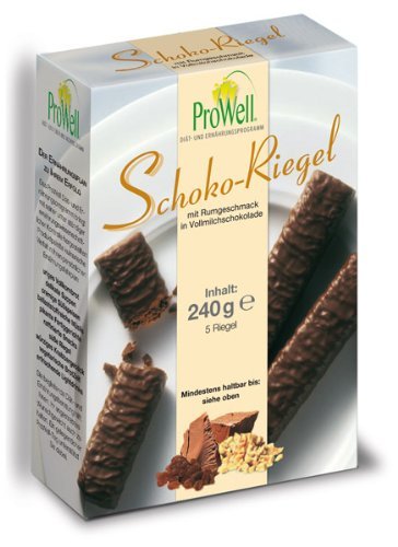 ProWell Diät- und Ernährungsprogramm - Schoko-Riegel mit Rumgeschmack - 240 g (5 Riegel) von Prowell