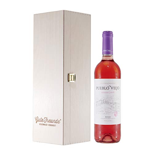 Pueblo Viejo Rioja Rosado Roséwein mit Geschenk-Holzkiste von Pueblo Viejo