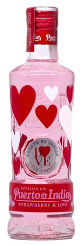 Puerto de Indias Strawberry Gin | Love Edition 2023 | Natürlich frichtiger Erdbeergeschmack | Sonderedition zum Valentinstag | 1 x 700ml von Puerto de Indias