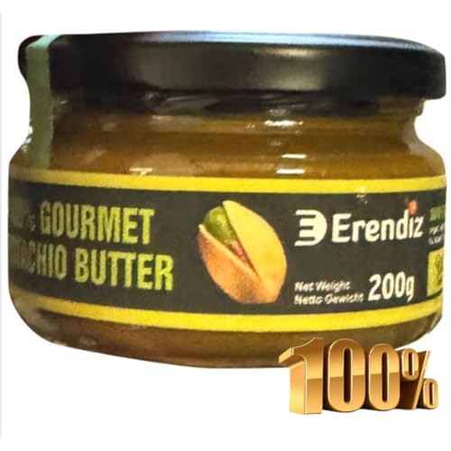 (Enthält 100% Pistazien) - Pufai Erendiz Pistaziencreme mit 100% Pistazien, Ohne Zuckerzusatz, ohne Zusatzstoffe, ohne Palmöl, für dubai Chocolate kadayıf kadaifi, 200 Gramm von Pufai