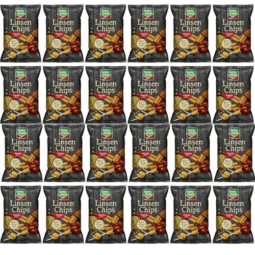 24 x Funny-frisch Linsen Chips Paprika Style Chips Cracker 90 gramm von Pufai