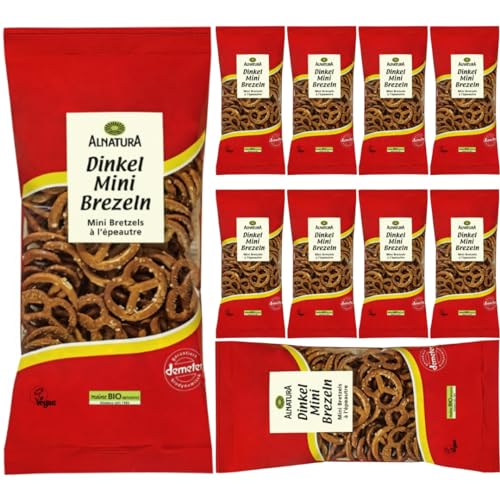 Alnatura Dinkel Mini Brezeln Cracker Keks 75 Gramm x 10 STÜCK Tüte mit pufai von Pufai