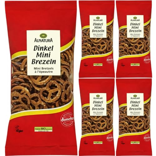 Alnatura Dinkel Mini Brezeln Cracker Keks 75 Gramm x 5 STÜCK Tüte mit pufai von Pufai