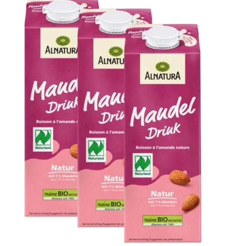 Alnatura Naturland Mandel Drink ungesüßt 1L 1000 milliliter x 3 Stück von Pufai