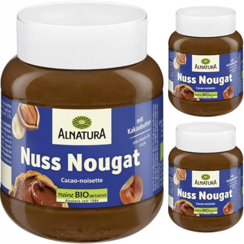 Alnatura Nuss-Nougat Creme Chocolate Spreads Schokoladenaufstriche 400 gramm x 3 STÜCK von Pufai