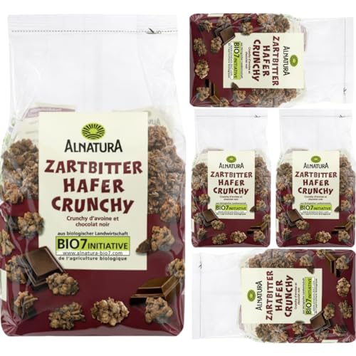 Alnatura Zartbitter Hafer Crunchy Muesli Cornflakes Cerealien 375 gramm x 5 STÜCK von Pufai