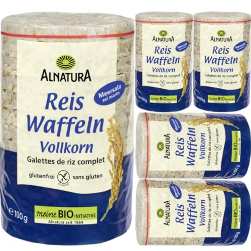 Alnatura waffeln Reiswaffeln Vollkorn Meersalz 100 Gramm x 5 STÜCK von Pufai