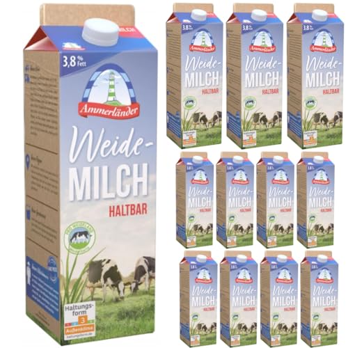 Ammerländer Weidemilch 3, 8% haltbar Milch 1000 Mililiter X 12 STÜCK von Pufai