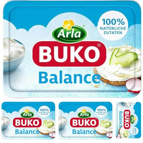 Arla Buko Frischkäse Balance Kräuterkäse Köstlicher Frischkäse 200 gramm x 4 STÜCK [Frischegarantie] von Pufai