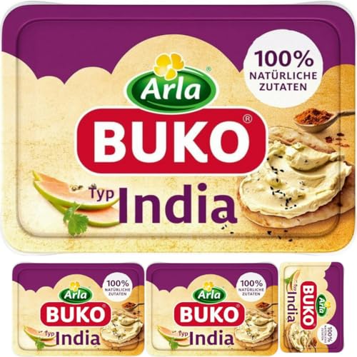 Arla Buko Frischkäse Typ India Frischkäse käse 200 gramm x 4 STÜCK [Frischegarantie] von Pufai