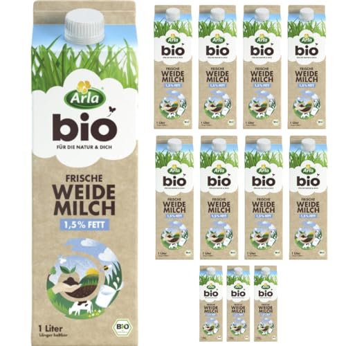 Arla Frische Weidemilch 1,5% Kuhmilch Milch 1000 Milliliter X 12 STÜCK [Frischegarantie] von Pufai