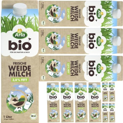 Arla Frische Weidemilch 3,8% Kuhmilch Milch 1000 Milliliter X 12 STÜCK [Frischegarantie] von Pufai