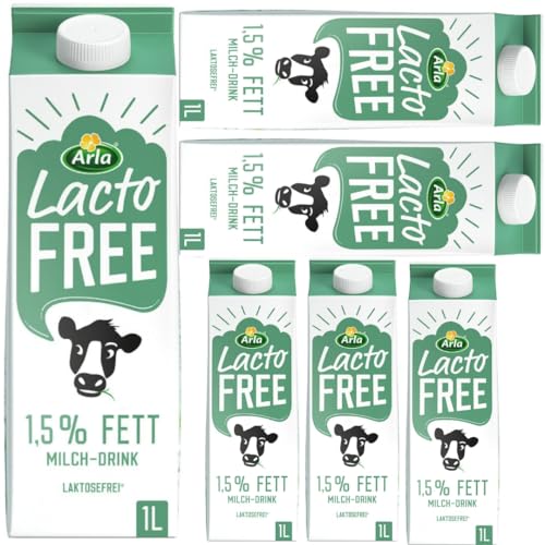 Arla Lacto Free Laktosefreie Milch 1,5% Kuhmilch Milch 1000 Milliliter x 6 Stück [Frischegarantie] von Pufai