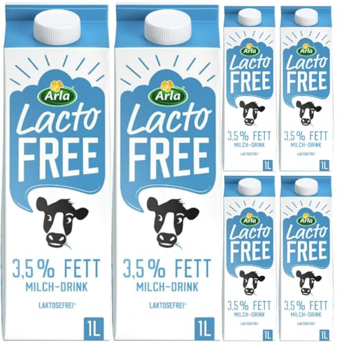 Arla Lacto Free Laktosefreie Milch 3,5% Kuhmilch Milch 1000 Milliliter x 6 Stück [Frischegarantie] von Pufai