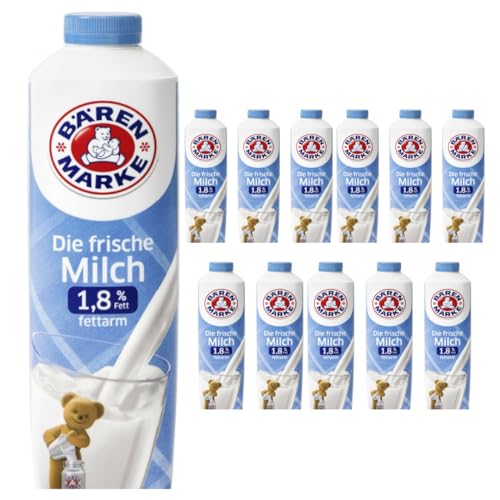 Bärenmarke Die frische Milch fettarm 1,8% 1 l X 12 STÜCK [Frischegarantie] von Pufai