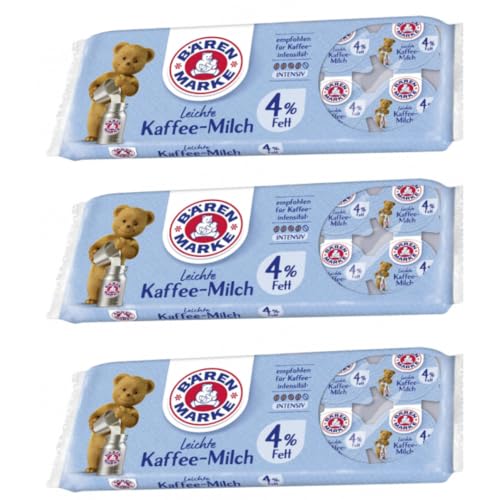 Bärenmarke Leichte Kaffee-Milch 4% Fett Portionspackungen 10 x 7,50 Gramm x 3 Packungen von Pufai