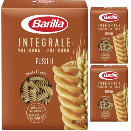 Barilla Pasta Integrale Vollkorn Fussili pasta 500 gramm x 3 Stück von Pufai