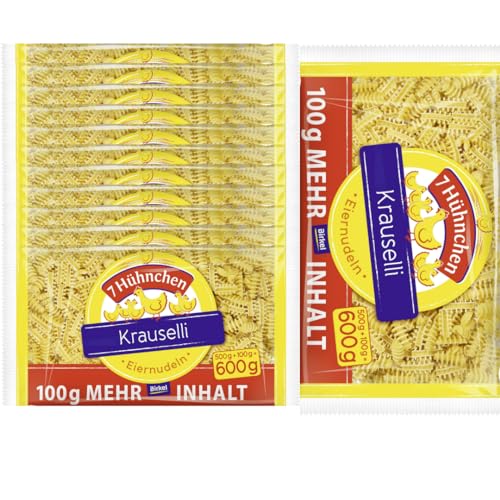 Birkel 7 Hühnchen Eiernudeln Krauselli Nudeln Pasta 600 gramm x 12 Stück von Pufai