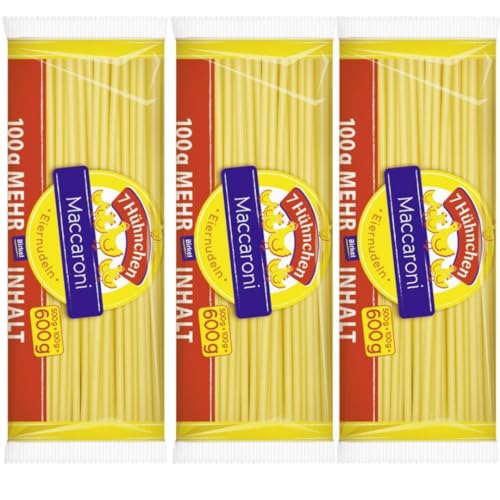 Birkel 7 Hühnchen Eiernudeln Maccaroni Pasta Nudeln Spiralnudeln 600 gramm x 3 Stück von Pufai