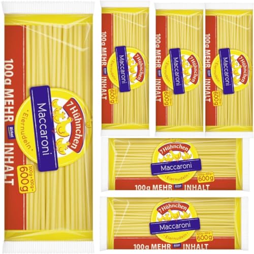 Birkel 7 Hühnchen Eiernudeln Maccaroni Pasta Nudeln Spiralnudeln 600 gramm x 6 Stück von Pufai