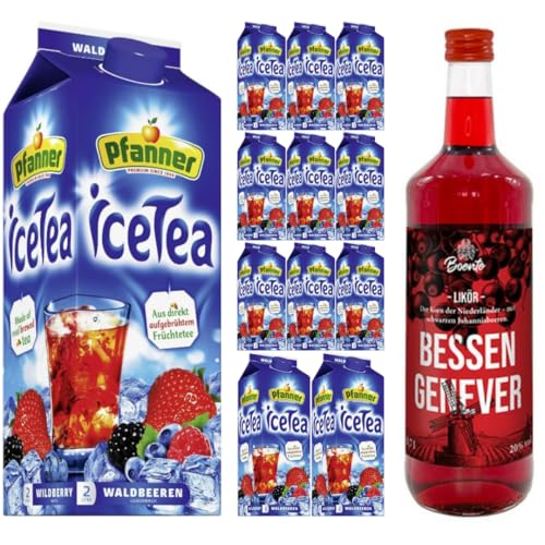 Boente Bessen Genever Likör Geschenk (700 ml), Pfanner Ice Tea Eistee Waldbeeren 2000 milliliter x 12 STÜCK mit Pufai Grocery von Pufai