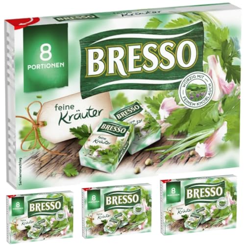 Bresso Portionen Feine Kräuter Käse Kräuterkäse Köstlicher Frischkäse 120 gramm X 4 STÜCK [Frischegarantie] von Pufai