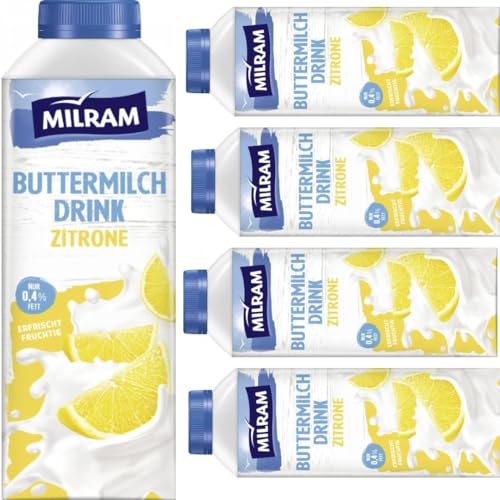 Buttermilch Drink Zitrone Milch 0,4% Fett.750 Mililiter x 5 STÜCK [Frischegarantie] von Pufai