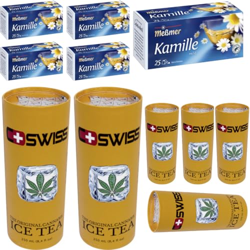 CSwiss Ice Tea 250ML x 6 STUCK + Meßmer Tee Kamille Tee 25 STÜCK X 1,5 gramm x 5 er Pack von Pufai