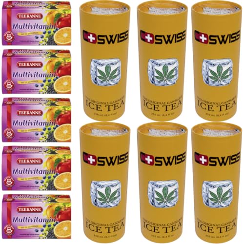 CSwiss The Original Ice Tea x 6 Stück + Teekanne Multivitamin Tee 20 x 3 gramm x 5 er Pack von Pufai