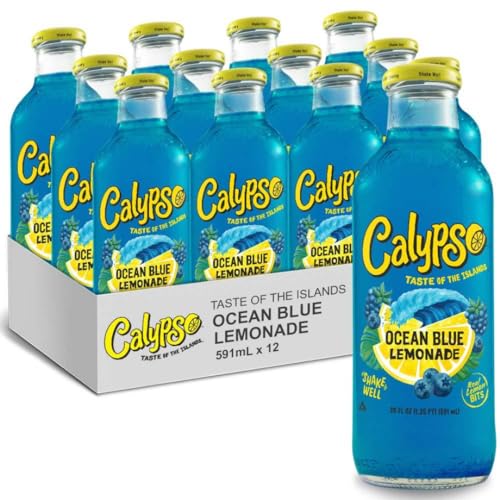 Calypso Blue Lemonade Glasflasche 473 Milliliter X 12 FLASCHE mit Pufai Grocery (inkl. Pfand) von Pufai