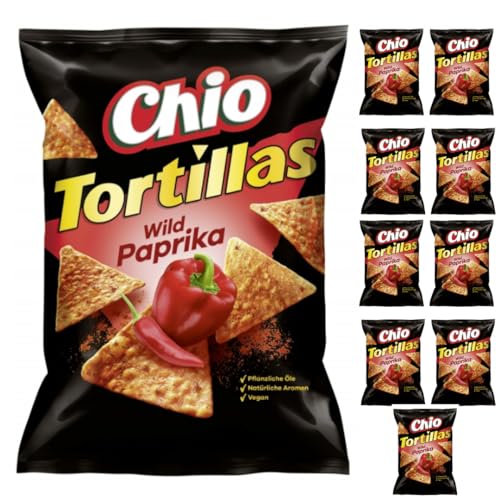 Chio Chips Tortillas Wild Paprika Hot Chips 110g x 10 Stück von Pufai