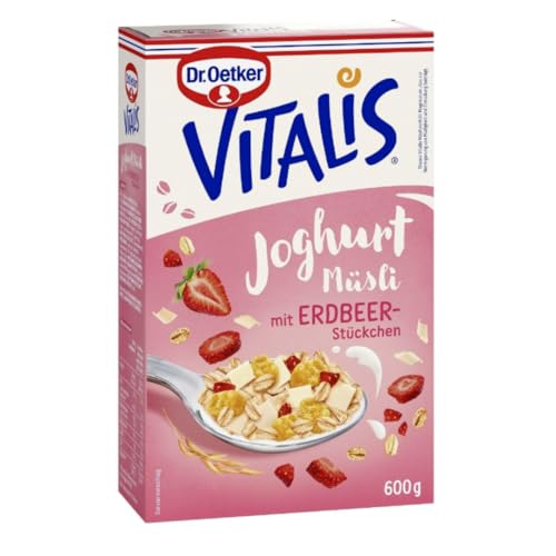 Dr. Oetker Vitalis Joghurt Müsli mit Erdbeer-Stückchen Knusper Müsli 600 g 1 Packungen von Pufai