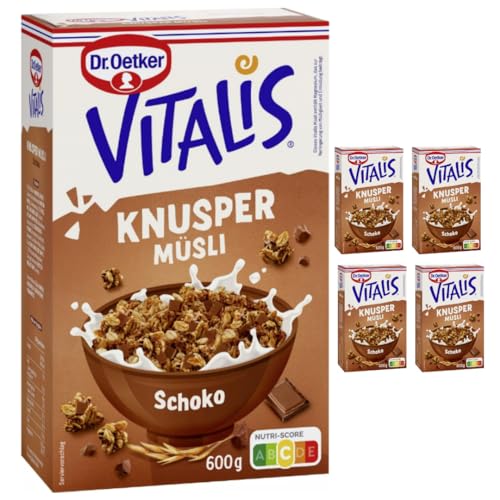 Dr. Oetker Vitalis Knusper Müsli Schoko 600 g X 5 Packungen von Pufai
