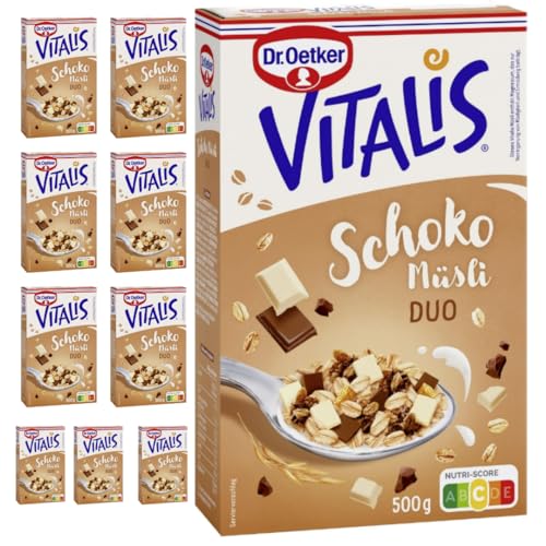 Dr. Oetker Vitalis Schoko Duo Müsli Knusper Müsli 500 g X 10 Packungen von Pufai