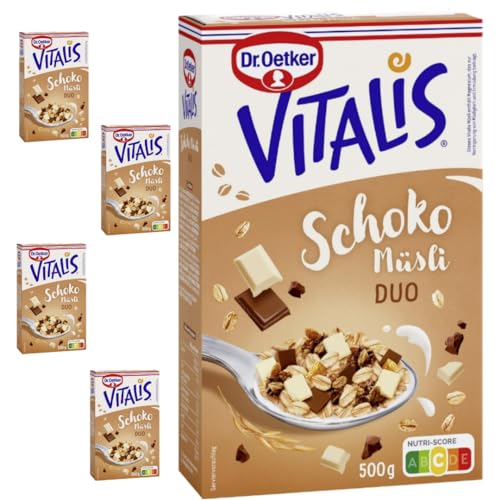 Dr. Oetker Vitalis Schoko Duo Müsli Knusper Müsli 500 g X 5 Packungen von Pufai