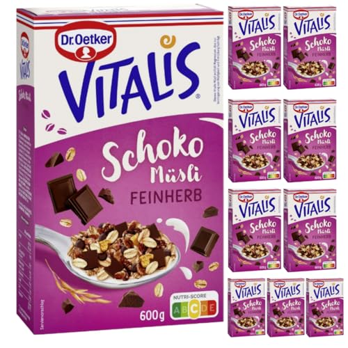 Dr. Oetker Vitalis Schoko Müsli feinherb Knusper Müsli 600 g X 10 Packungen von Pufai