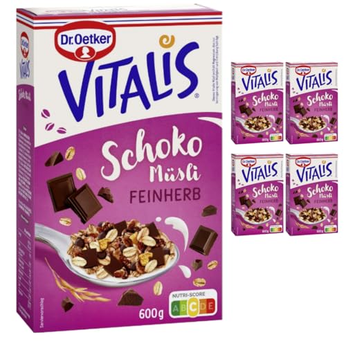 Dr. Oetker Vitalis Schoko Müsli feinherb Knusper Müsli 600 g X 5 Packungen von Pufai