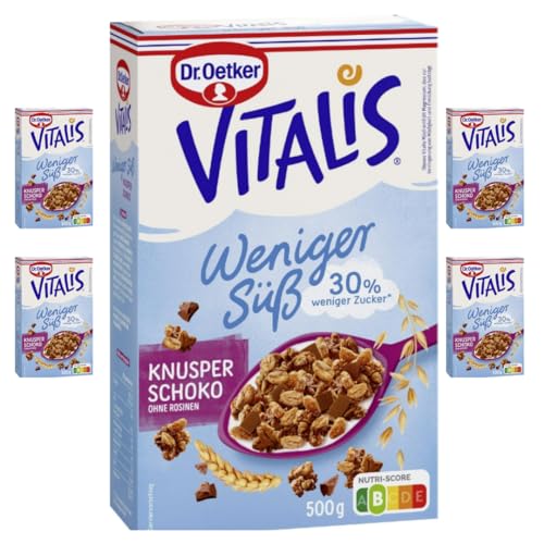 Dr. Oetker Vitalis Weniger Süß Knusper Schoko Müsli 500 gr X 5 Packungen von Pufai