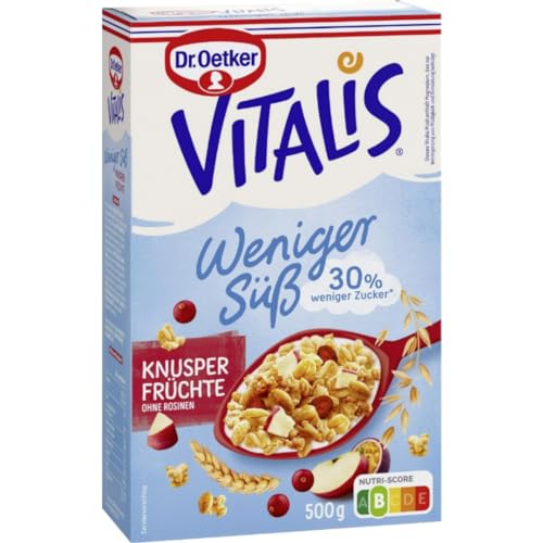 Dr. Oetker Vitalis Weniger süß Knusper Früchte Müsli 500 g von Pufai