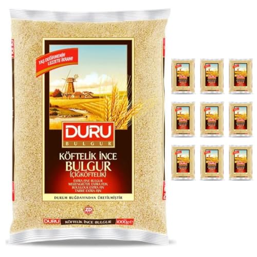 Duru Feiner Bulgur für Fleischbällchen (rohe Fleischbällchen) 1000g x 10 Stück von Pufai