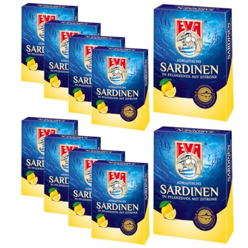 EVA Adriatische Sardinen mit Zitrone 100 Gramm Konserve x 10 Konserve von Pufai